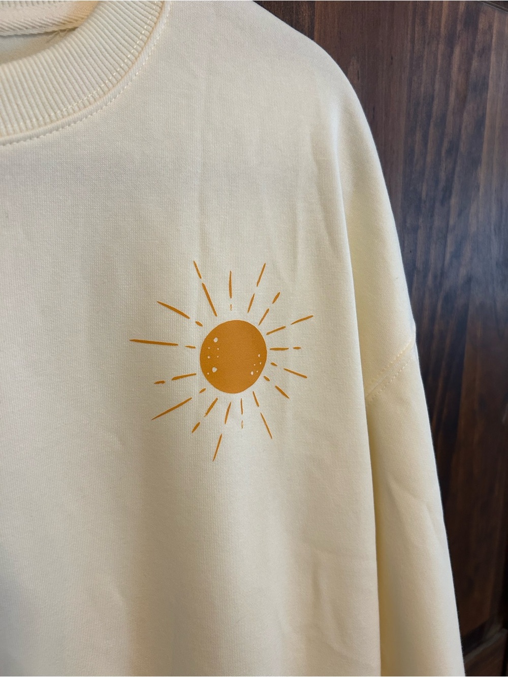 Cream Sun Graphic Crewneck Sweater